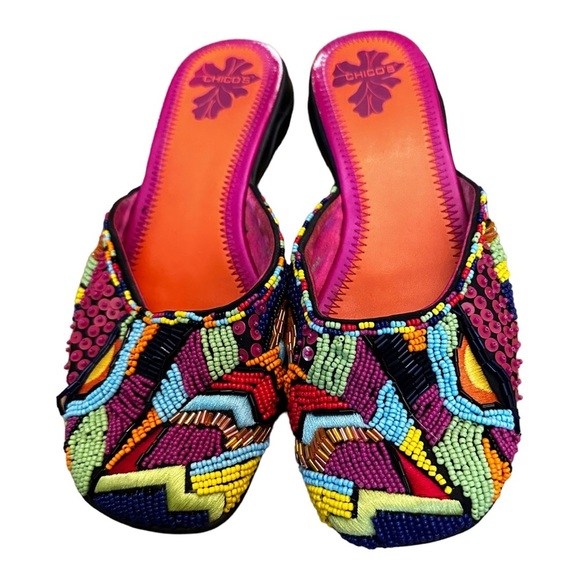 Chico's Beaded Mules - Picture 1 of 8